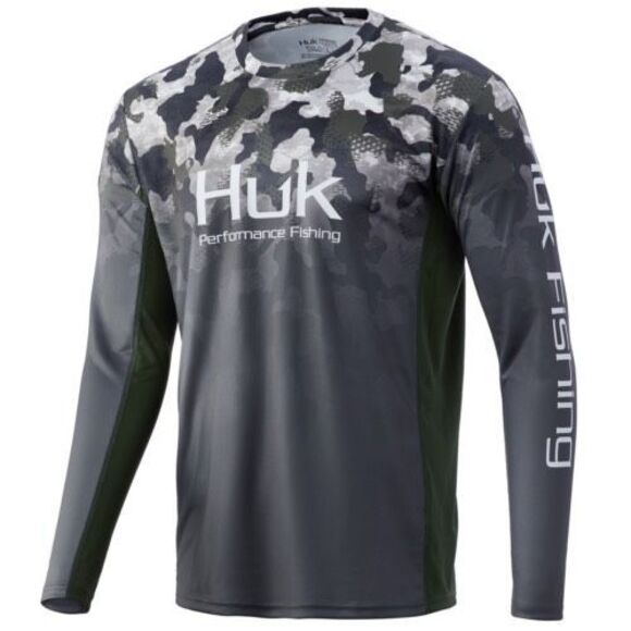 HUK ICON X MEN’S REFRACTION CAMO FADE FISHING SHIRT medium - Picture 1 of 6